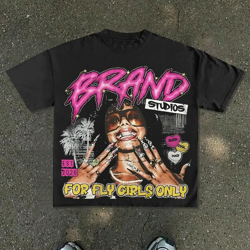 Streetwear Girl Brand - T-shirt vintage Y2K Harajuku Hip Hop
