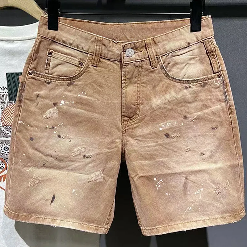 Streetwear Brand Pants - Pantaloncini in denim da uomo Hip-Hop