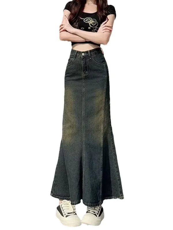 Streetwear Brand Pants - Gonna lunga da donna in denim