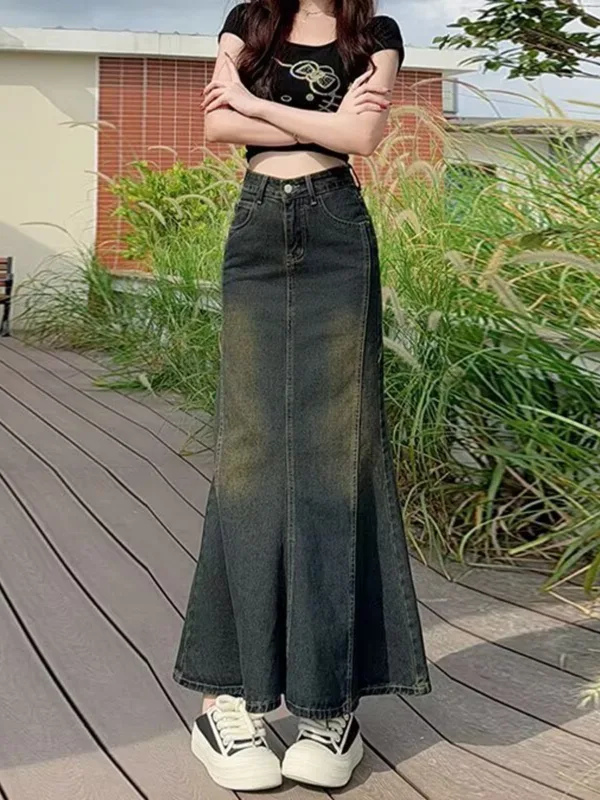 Gonna lunga da donna in denim  - Streetwear Brand Pants recensione e prezzo